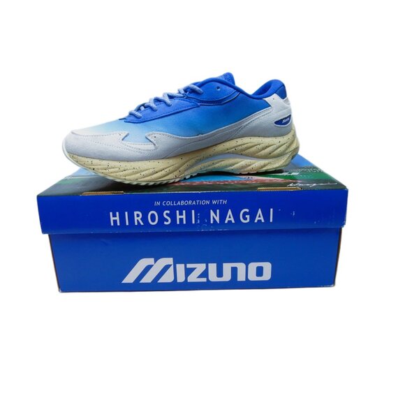 Mizuno Wave Rider Beta Hiroshi Nagai D1GA241001 Men\'s Blue White Sand Beige US 9